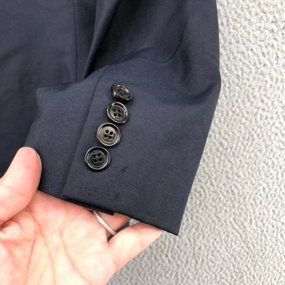 Dior Suit Mens 44R Navy Blue Virgin Wool Mohair 2-Piece Made in Italy Business